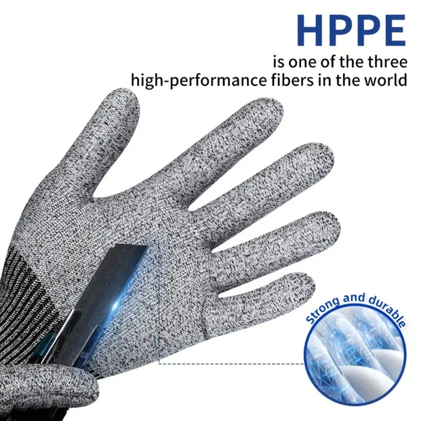 8 Pairs of 5th Level Cut-Resistant Safety Gloves